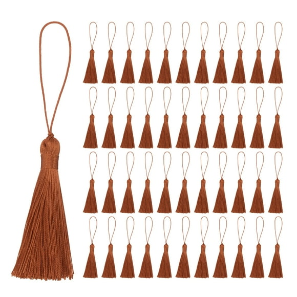 Mini Silky Bookmark Tassels Uxcell Rojo Marrón