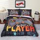 thumbnail image 1 of Boys -Gamer- Duve-t Cover- Set 3 Pieces T-win G-ame Pl-ayer W-hite Bedd-ing Sets- with 1- Duvet- Cover 2 Pillowcases, 1 of 5