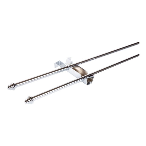 Metalhsa - Set Doble De Barras Para Cortina Cromado 1,50 Mt Largo 12 Mm Diámetro