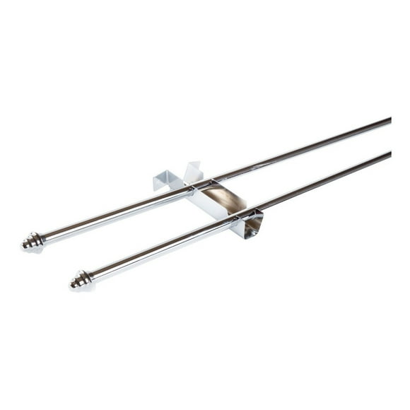 Set Doble de Barras Para Cortina Cromado 1,50 Mt Largo 12 Mm Diámetro