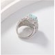thumbnail image 4 of Anillo de Compromiso de Gema Azul Mar de 6 Quilates Corte Radiante Anillos de Promesa de Boda Anillo de Diamante Grande Simulado de Plata Esterlina 925 CZ para Mujer Esposa Novias Joyería Fina, 4 of 7