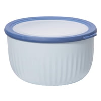 Recipiente De Plástico Oggi Prep, Store & Serve De 4 Litros, Azul Con Tapa Azul Dk