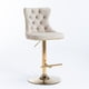 thumbnail image 2 of A&A Furniture,Golden Swivel Velvet Barstools Adjusatble Seat Height from 25-33 Inch,Modern Upholstered Bar Stools with Backs Comfortable Tufted for Home Pub and Kitchen Island,Beige,Set of 2, 2 of 3