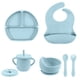 thumbnail image 1 of Set Comida Bebé Silicona Babero Tenedor Cuchara Vaso 6 Piezas, 1 of 4