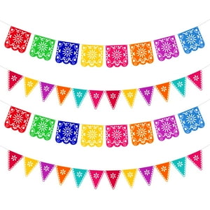 Pancartas Mexicanas De Papel Picado Qpout Para Decoración De Fiesta, 4 Piezas