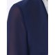 thumbnail image 5 of INSPIRE CHIC Chaqueta de Noche para Mujer con Ribete de Lentejuelas, Manga 3/4, Frente Abierto, Corta de Chifón, Azul Oscuro S, 5 of 6