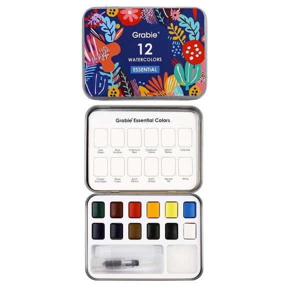 Grabie Set Acuarela de Bolsillo +Pincel 12 colores Essential