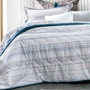 Decomondo - Cubrecama Altenburg Percal 180 Hilos King Velvet Stripes