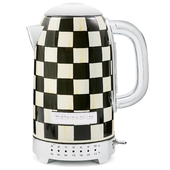 Hervidor eléctrico MACKENZIE-CHILDS de acero inoxidable Courtly Check