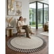 thumbnail image 1 of Alfombra Redonda Boho Chic 1m - Textura Hojas y Flecos, 1 of 6