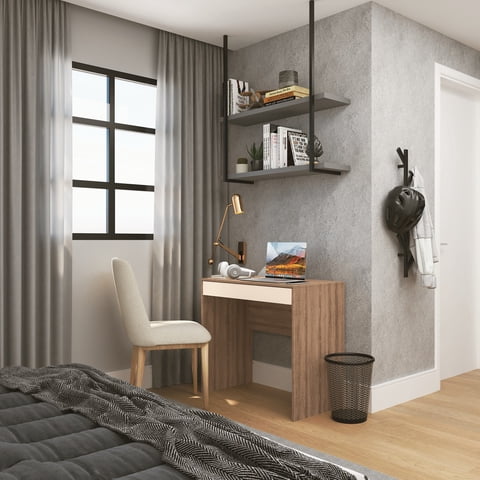 Almore - Escritorio Italia Amendoa/Off White