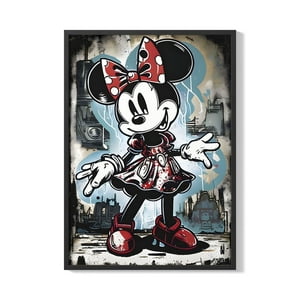 Creango - Cuadro Poster Enmarcado Minnie Mouse Decorativo