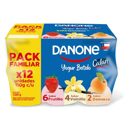 Yoghurt Batido Pack Multisabor. 110 g Danone