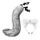 thumbnail image 2 of Fox Ears And Tail Cat Ear Diadema Headwear Para Party Prom Halloween Grey, 2 of 3