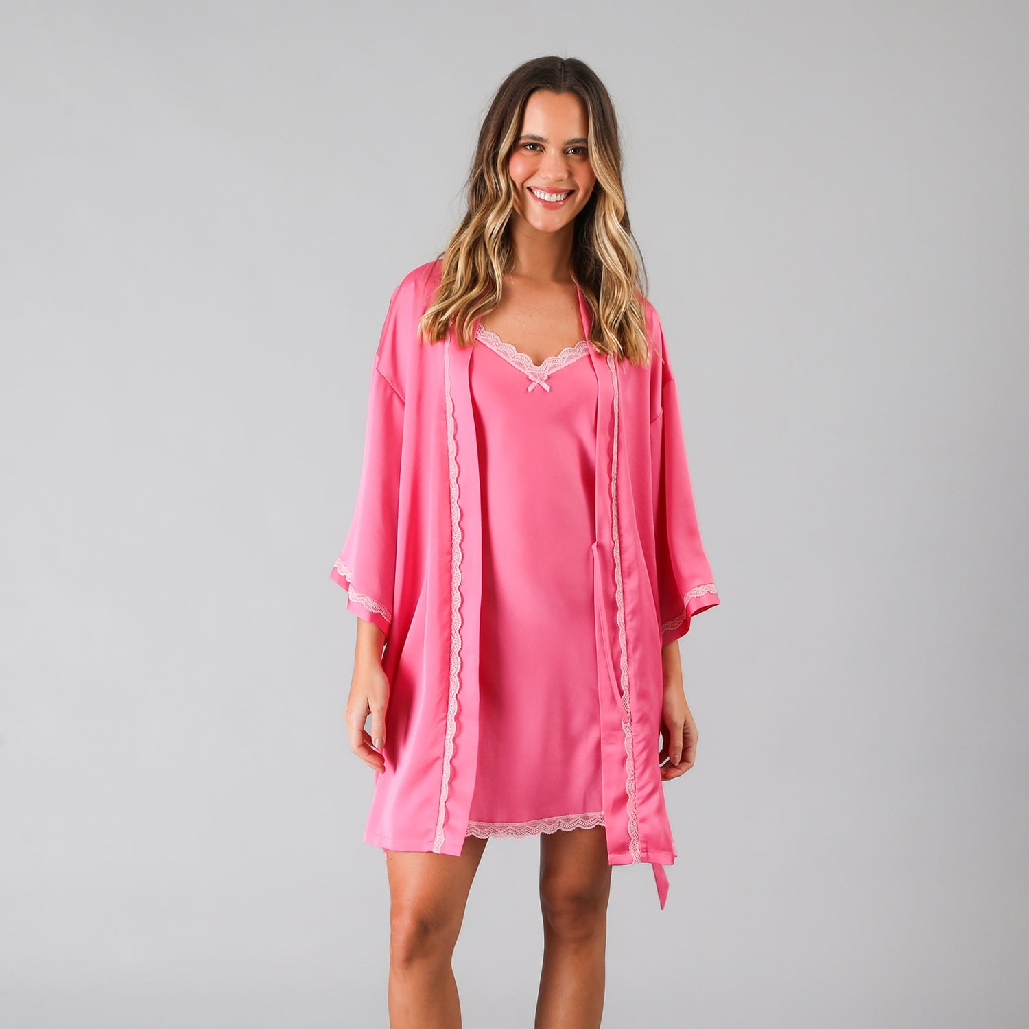 Bata Satin Encaje Flores Mujer 33822-250