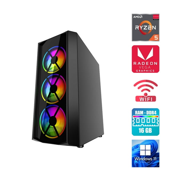 PC Gamer AMD Ryzen 5 5600G - Gráficos VEGA - 16 GB RAM - SSD 500GB