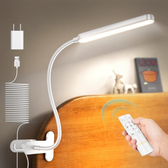 Luz con clip, Glocusent, 38 LED, 5 W, para el cuidado de los ojos con mando a distancia