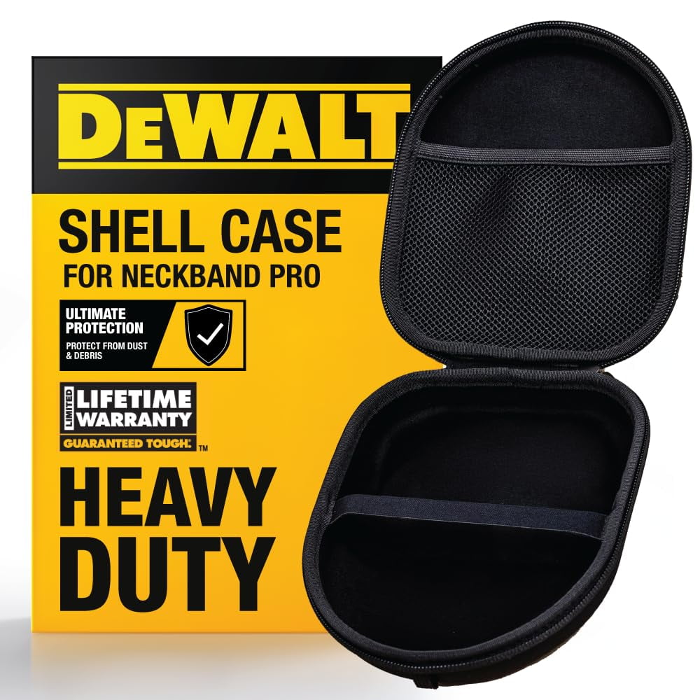 Funda Para Auriculares Dewalt Para Auriculares Con Banda Para El Cuello Con Carcasa Dura De Eva