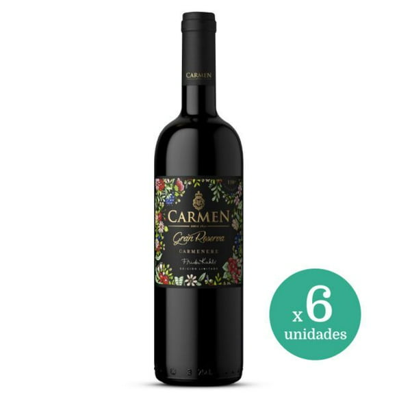 Vino Carmen Gran Reserva Frida Kahlo Carmenere 750cc X6