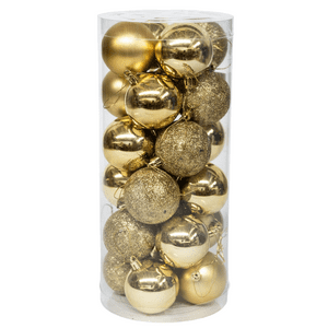 Wakeshome - 24 Esferas Navideña 6Cm Bambalinas Adornos Arbolito Navidad