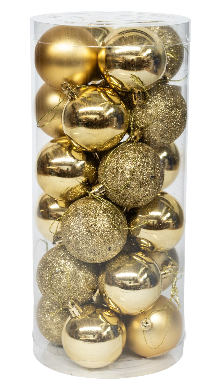 Wakeshome - 24 Esferas Navideña 6Cm Bambalinas Adornos Arbolito Navidad