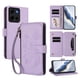 thumbnail image 1 of Funda Cartera Mariposa para [Motorola Moto G 2025 5G] con Soporte y Cremallera Morado claro, 1 of 6