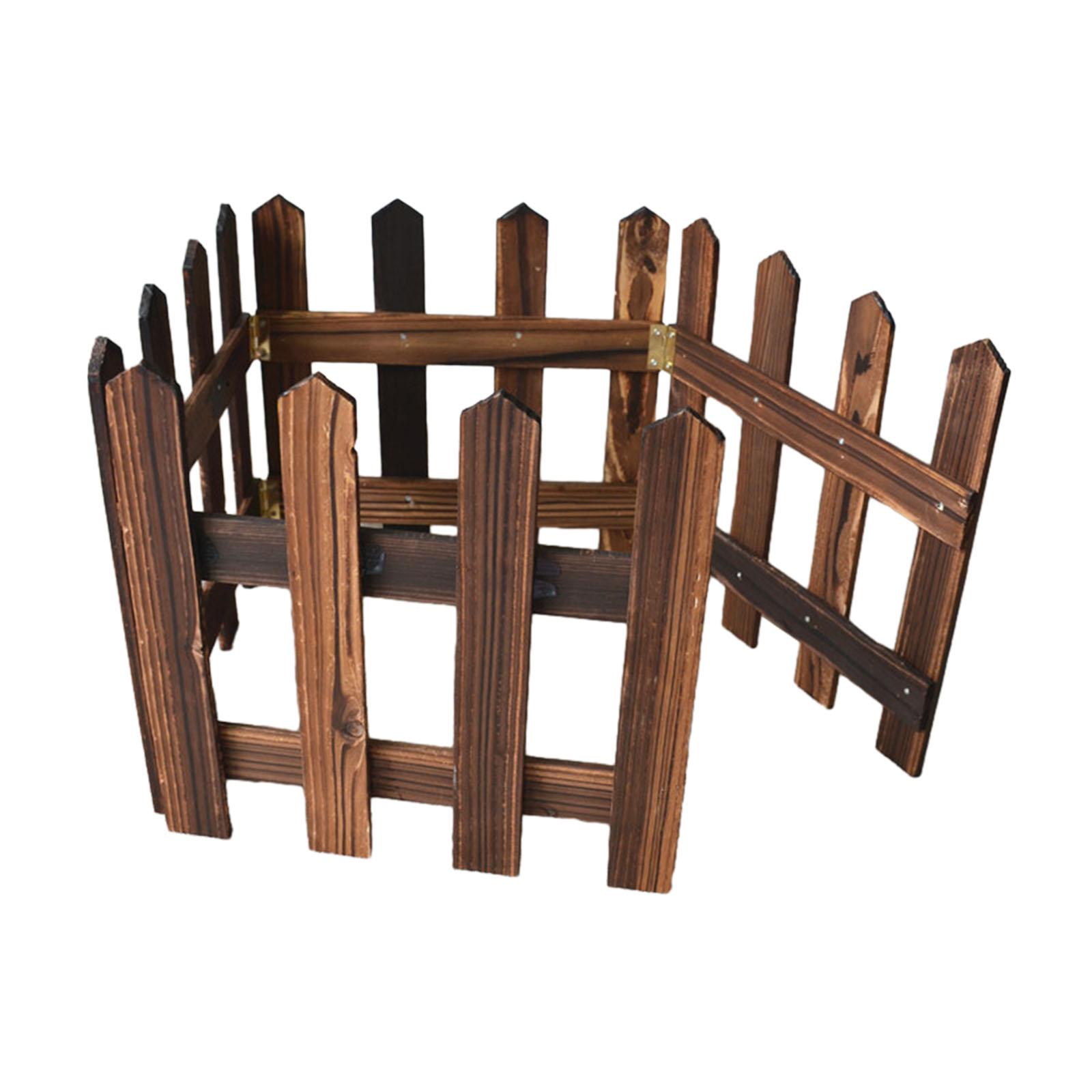 Magideal - Valla De Madera Valla De Madera Para Jardín, Longitud De 120 Cm, Valla Decorativa Para Bordes De Paisaje, Valla De Estacas Para Césped, Árboles Y Maci Marrón Alto 30Cm