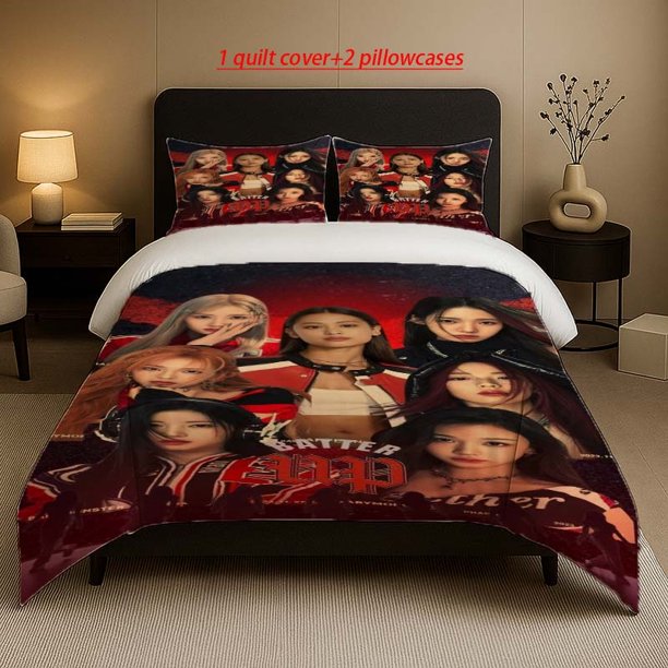 Idol Group BAEMON Promotional Poster Pattern Three-Piece Set Soft And Comfortable Bedding Set Available in All Seasons