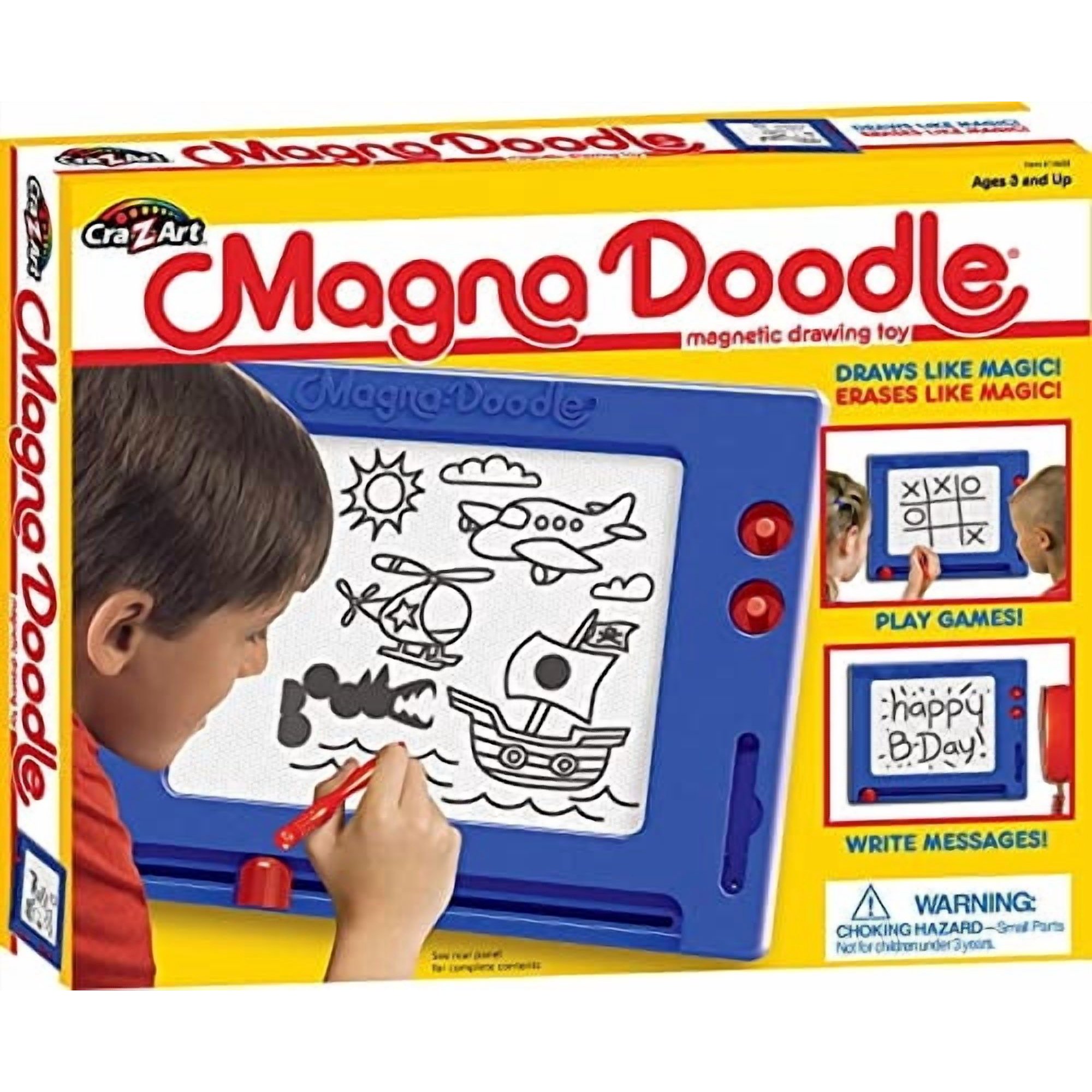 Tablero De Dibujo Magnético Cra-z-art Magna Doodle Azul / Blanco Para Niños De 3 Años En Adelante