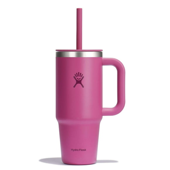 Vaso hidro de viaje con asa, tapa y pajita, 700 ml
