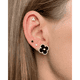 thumbnail image 3 of Aros Trebol Negros Plata 925 Tendencia Hombre Mujer, 3 of 3