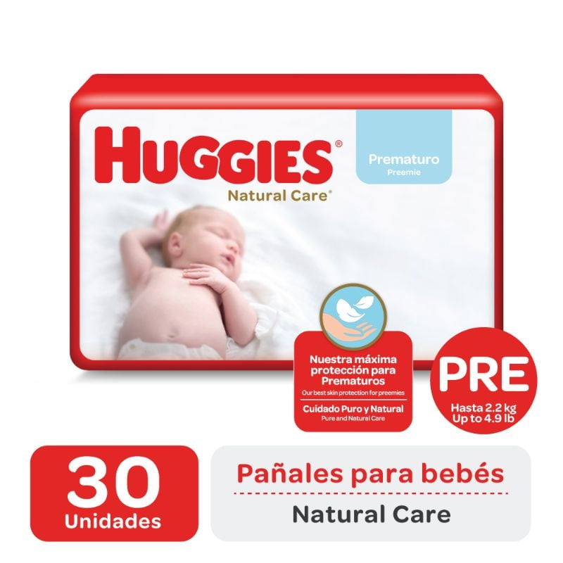 Pañales Natural Care Prematuro 30 Un Huggies