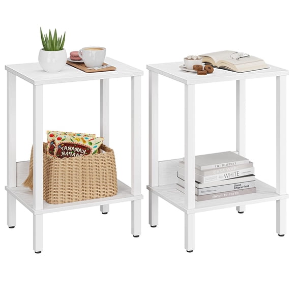 Juego de mesa auxiliar VIMBER UTBT101W2 con estantes de almacenamiento de 2 niveles