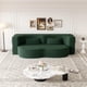 thumbnail image 2 of Modern Floor Sofa with 2 Pillows,Convertible Teddy Fabric Foam-Filled Sleeper Sofa Bed,15" Full Size Folding Mattress for Living Room,Guest Bed,Playroom,no assembly required,Green, 2 of 2