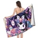 thumbnail image 4 of Kuromi Toalla de playa de secado rápido con diseño temático, regalo para mujeres y niñas, ideal para cumpleaños, fans, amantes de la música, uso en la playa o al aire libre, 78 × 180 cm, 4 of 6