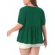 thumbnail image 3 of Agnes Orinda Blusas de Mujer Tallas Grandes Babydoll Textura Cuello Redondo Manga Corta Verano Casual Flowy 4X Verde Oscuro, 3 of 7