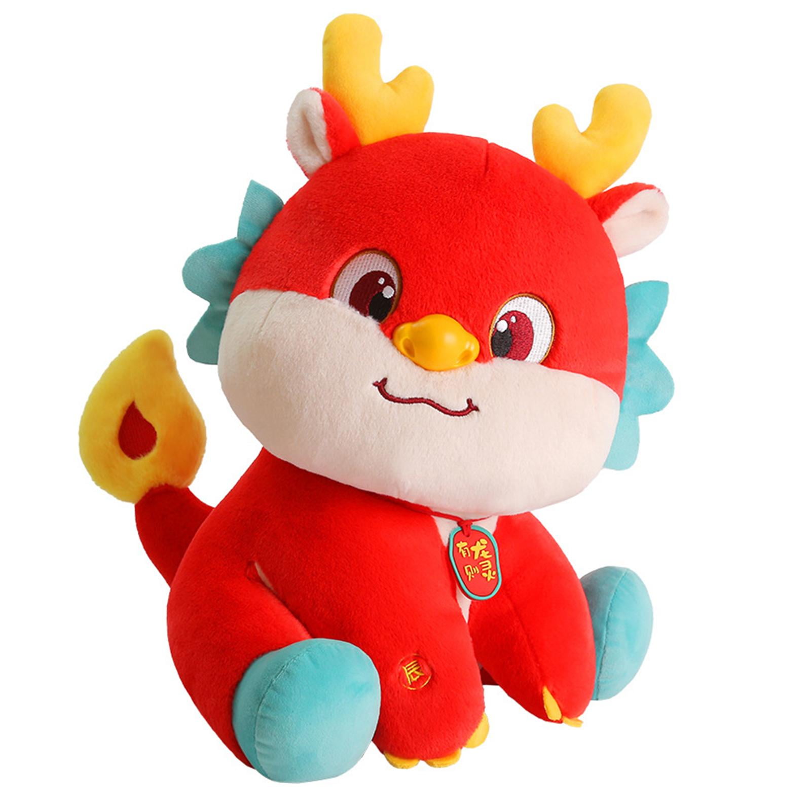 Bothyi - Año Nuevo Chino Dragón Peluche Juguete Iluminado Cola Oficina Niños Peluche Altura 23cm