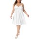 thumbnail image 2 of Agnes Orinda Conjuntos de Halloween Ropa interior de talla grande para mujer Camisón de encaje floral de satén Escote en V Camisón Ropa de dormir Vestidos para dormir 3X Blanco, 2 of 6