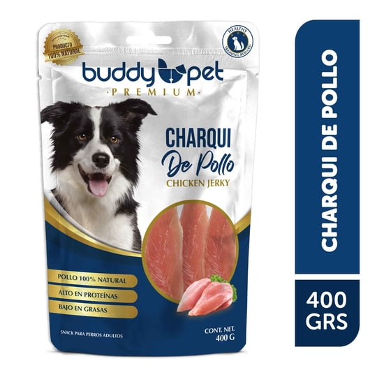 Snack Perro Adulto Seco Charqui De Pollo Bolsa 400 g Buddy Pet