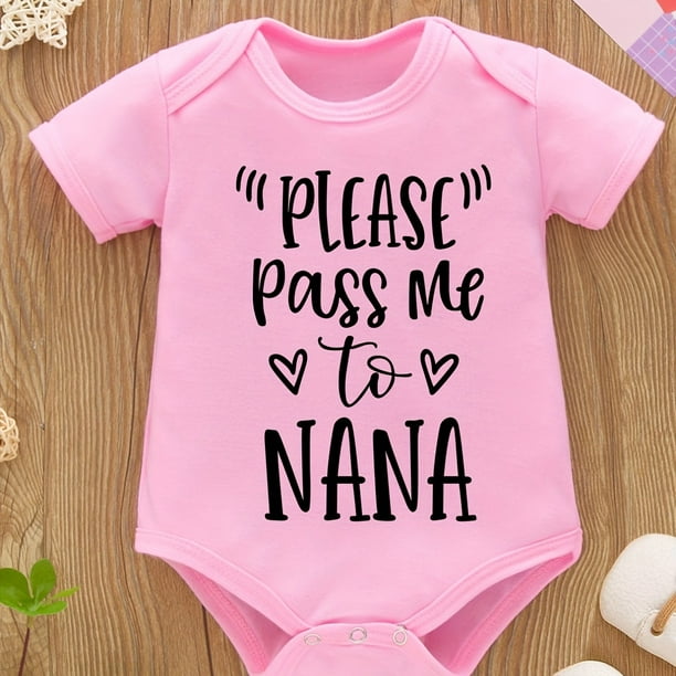 Baby Girls Funny Letter Print Romper, Short Sleeve Onesie Bodysuit For Spring Summer