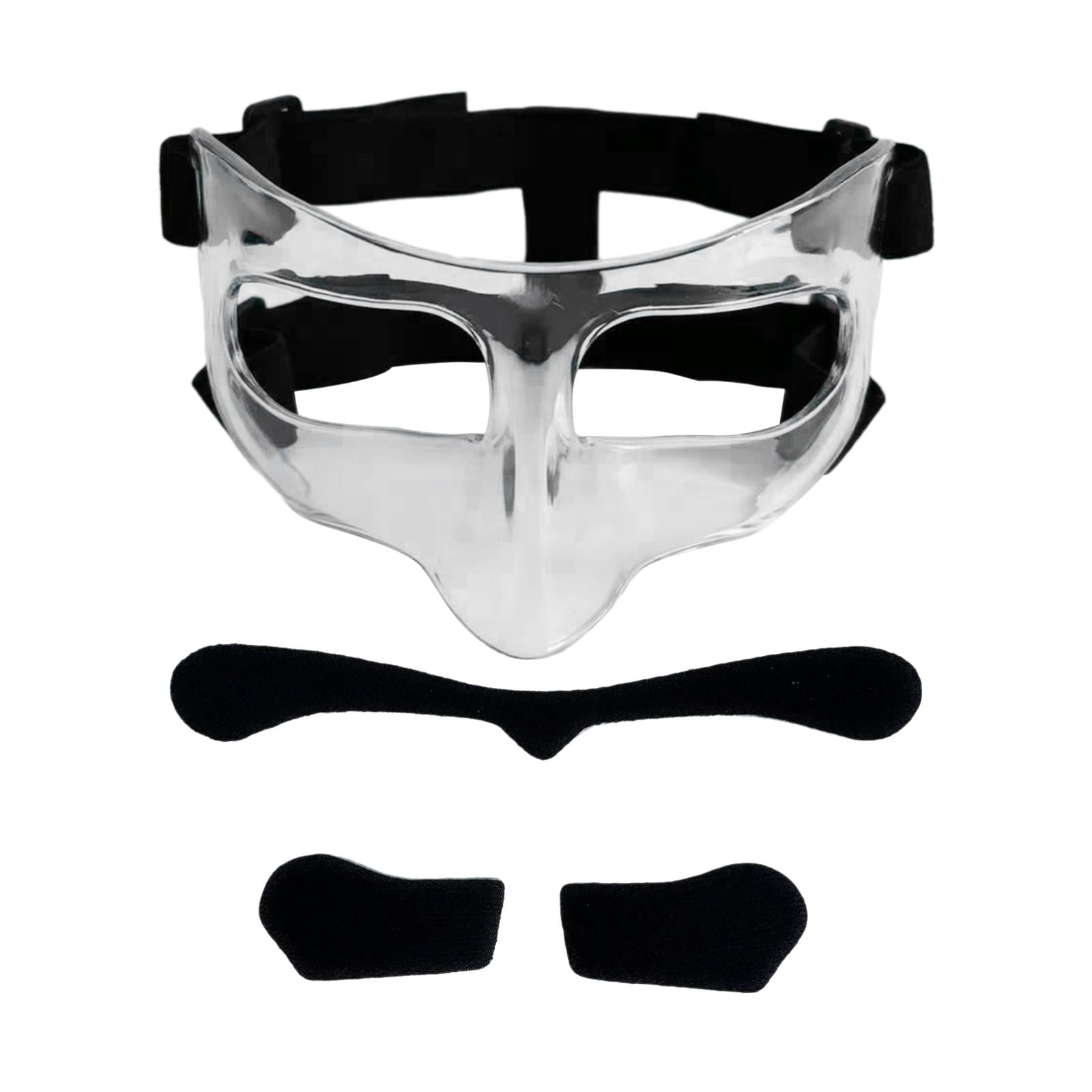 Magideal - Máscara De Baloncesto, Máscara Facial, Protector De Nariz, Cubierta Protectora Facial, Protección Facial, Máscara Facial Para Nariz Rota Para Fútbol Pegatina Negra Transparente.