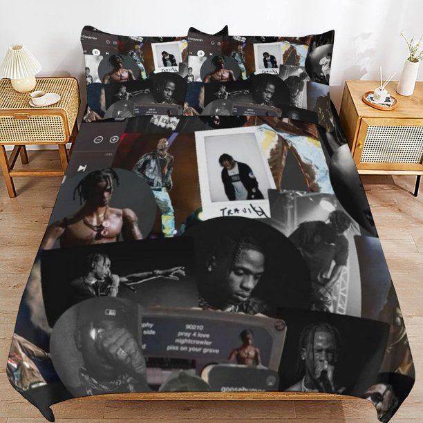 Travis Scott Breathable Comfort Texture Clean Finish Hidden Zipper System Duvet Cover Sets for Home Use