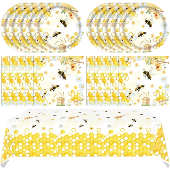 Set De Vajilla Para Fiesta Con Temática De Abejas 41 Piezas