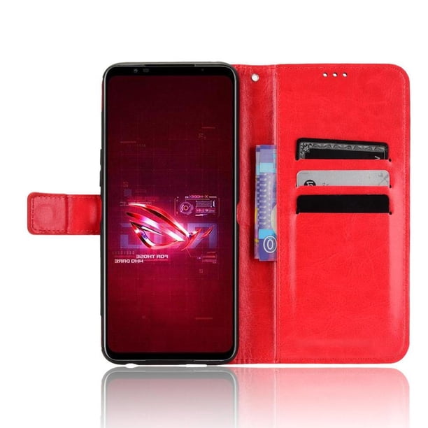 Funda tipo libro para Asus ROG Phone 6/6 PRO, cartera todo‑en‑uno, funda multifuncional con tarjetero y correa de muñeca desmontable