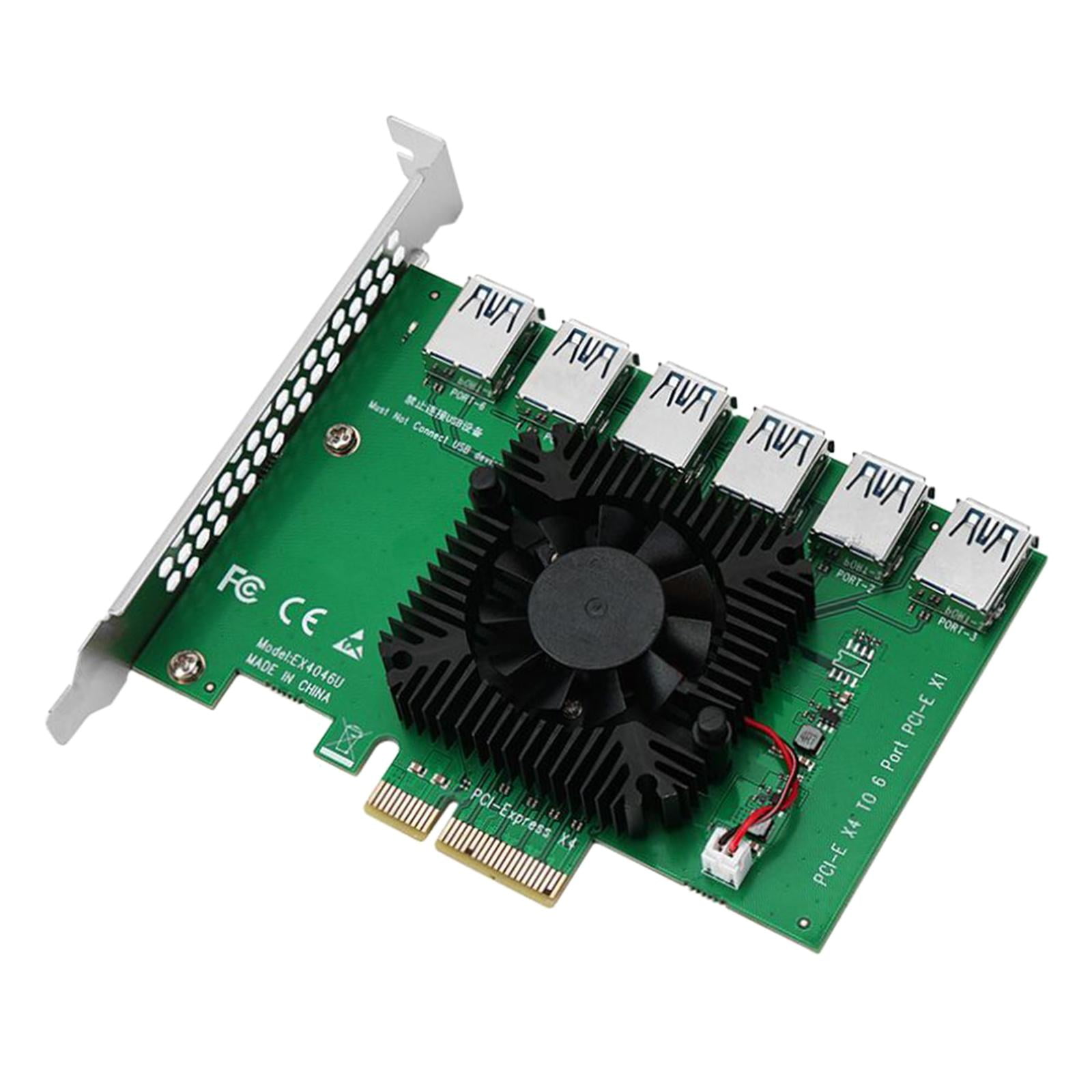 Bothyi - Tarjeta De Expansión Pcie 1 A 6 Pci-e Controlador De Concentrador Pci-e Para Win8.1 Win10