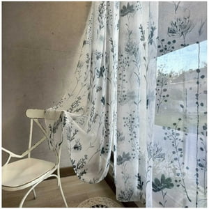 Wyj Hogar - Set De 02 Visillos Bordados Con Argollas 140X230 Cm Mod05