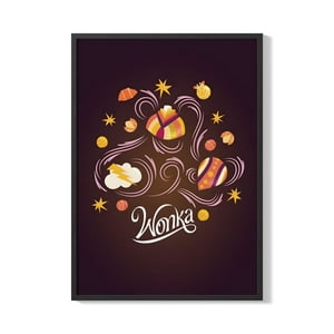 Creango - Cuadro Poster Enmarcado Willy Wonka Diseño 3 Decorativo