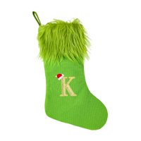 Magideal - Medias Navideñas Decoración Del Hogar Decoraciones Para Árboles De Navidad Medias Con Letras Calcetines Navideños Para Chimenea Para Puerta Pared Del Letra K