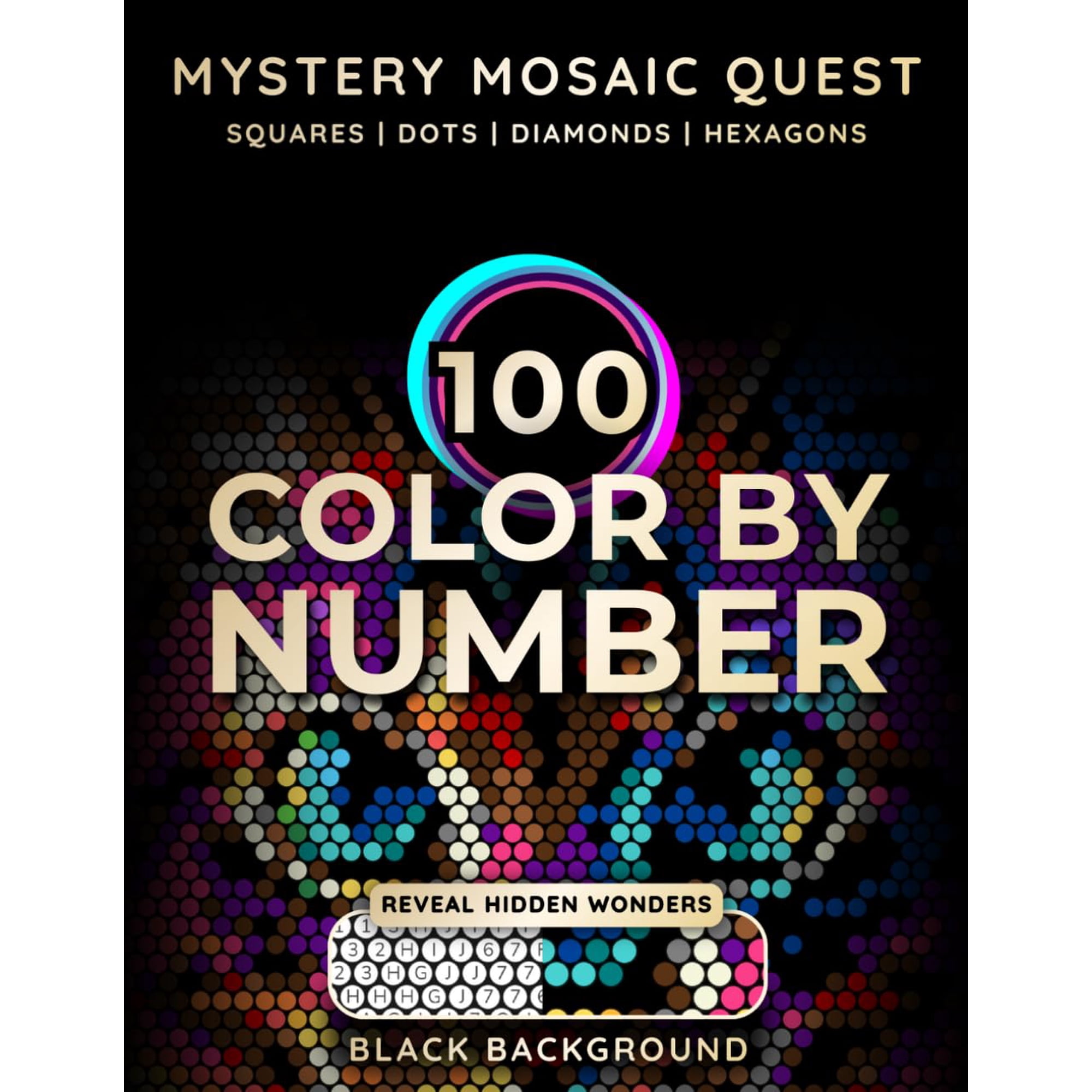 Libro de colorear por números Mystery Mosaic Quest para adultos y