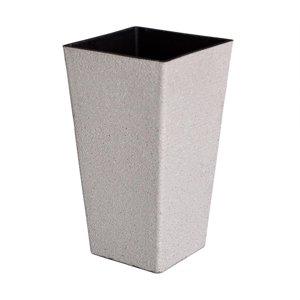 Fliperex - Macetero Plastico Alargado Premium Base Cuadrada Conica Beige